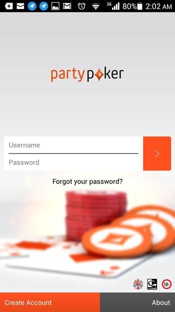 party poker login screen blank